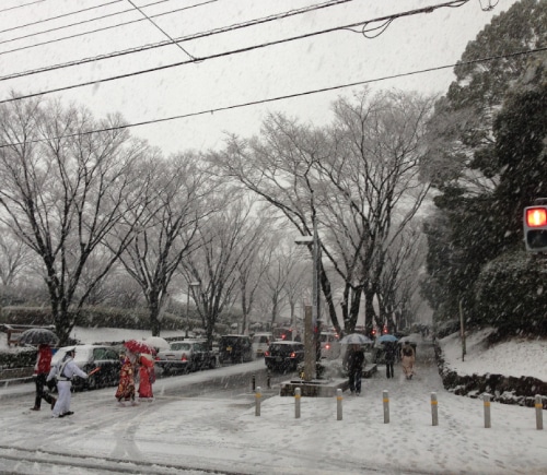 駐車場入り口の様子