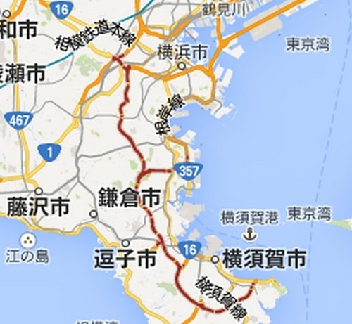 横浜横須賀道路（Googleマップより）