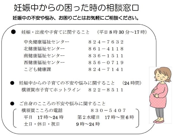 市内の産科・精神科で配布されているたチラシ