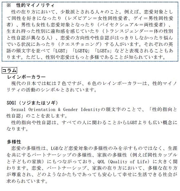 改定版「横須賀市人権施策推進指針」中の「性的マイノリティの人権」の記述3