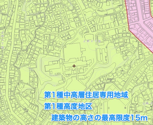 2004年以降、15ｍ以上の建物は緑色ゾーンには建てられなくなりました