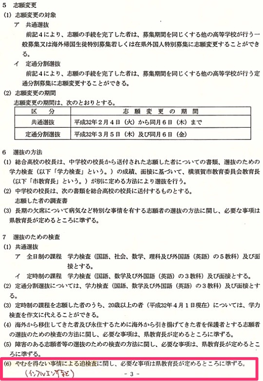 2020年度横須賀市立横須賀総合高校の入学者の募集及び選抜要項