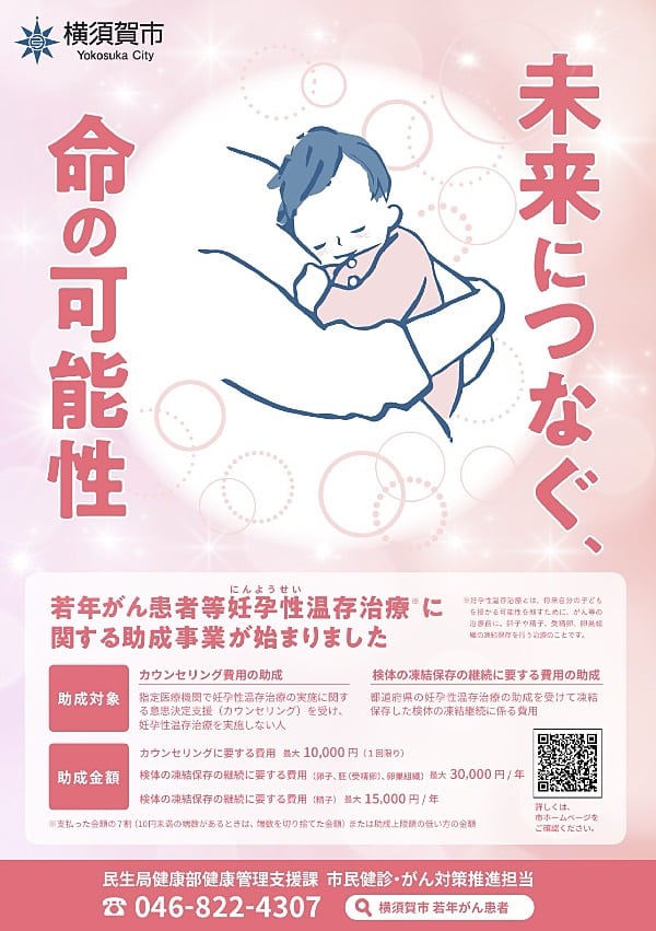 藤野英明が提案して実現した、横須賀市独自の「若年がん患者等妊孕性温存治療に関する助成事業」