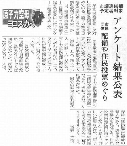 ２００７年４月１２日付け神奈川新聞